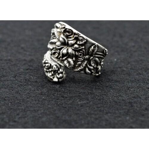 1pc Vintage Orange Blossom Spoon Ring Women Adjustable Spoon Rings Anniversary Rings Jewelry