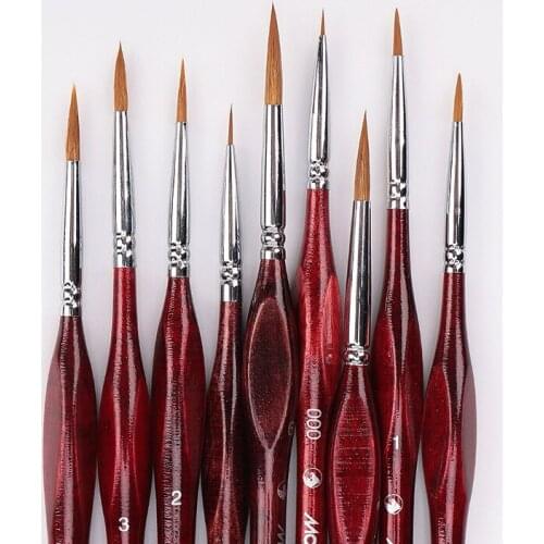 9Pcs/Set Fine Hand Painted Thin Hook Line Pen Drawing Art Watercolor Pen Paint Brush for Art Supplies