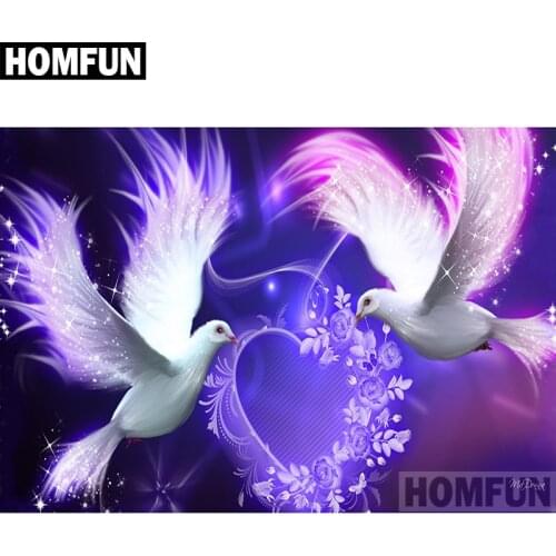 HOMFUN Full Square/Round Drill 5D DIY Diamond Painting "Dove love" Embroidery Cross Stitch 5D Home Decor Gift A00494