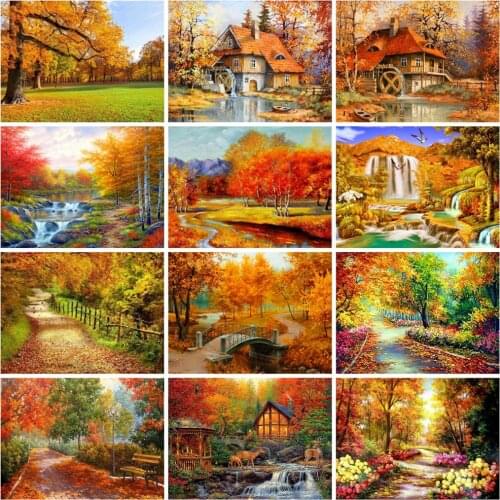EverShine Diamond Painting Landscape Rhinestones Art Diamond Mosaic Autumn Cross Stitch Bead Embroidery Handmade Home Decoration
