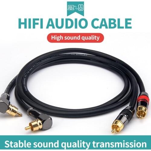 High Sound Quality Monster HIFI Fever Audio Cable Gold Plated RCA Plug Signal Line 90 Degrees Straight