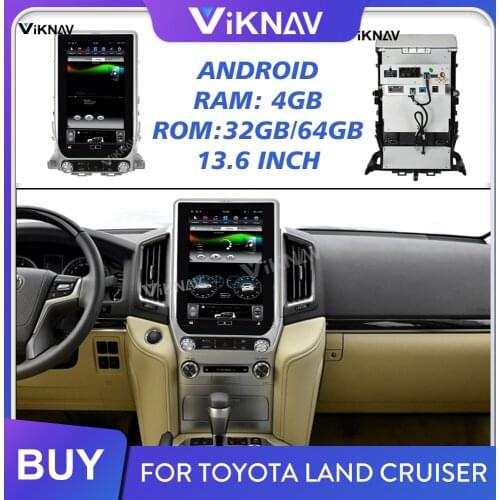 Car Radio for Toyota Land Cruiser LC200 2016 2017 2018 2019 Android Multimedia Player Stereo Receiver GPS Vertical Screen 13.6