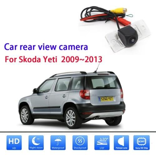 Car Rear View Reverse Backup Camera For Skoda Yeti 2009~2013 HD 1280x720P 175° Starlight Night Vision Vehicle Rear View Camera
