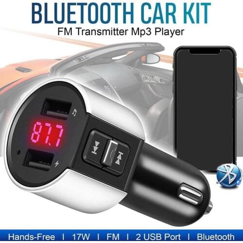 Bluetooth FM Transmitter Audio Aux Modulator Dual USB Radio Car Kit Charger Bluetooth Calling Car Handsfree Fast Player MP3 A5W8