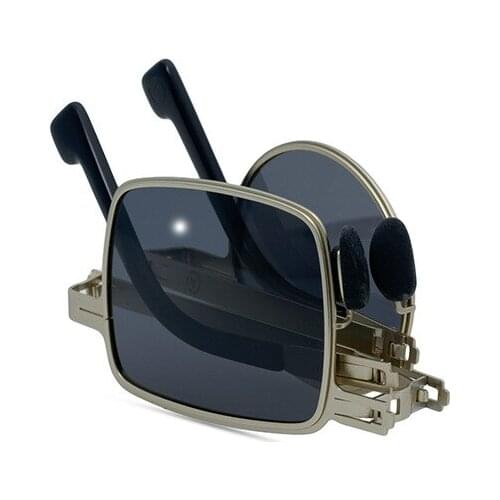 Belight Optical Women Men UV400 Protection Square Round Shape Metal Folded Vintage Retro Sunglasses with Case Oculos MC028