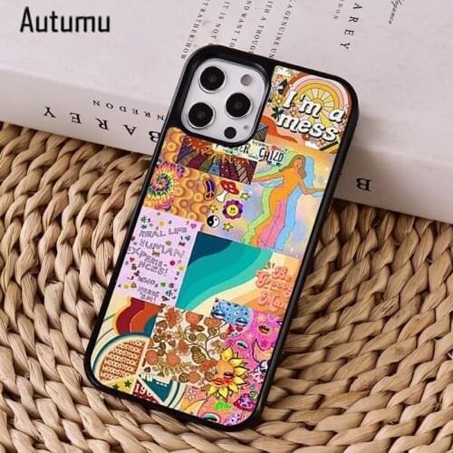 Hippie 70s aesthetic Phone Case Cover for iPhone 12 mini X XS XR 11 Pro Max SE 2020 5 6S 7 8 Plus Samsung S8 S9 S10 S20 S21