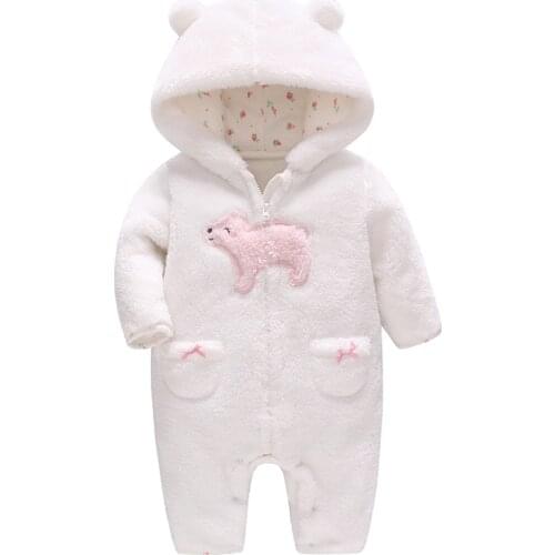 Vlinder Baby Rompers Newborn Baby Clothes Childrens Clothing Winter Polar Bear Pajamas Hooded Thick Jumpsuit Infant pajamas