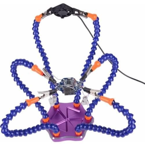 Helping Hands Third Hand Soldering Tool 6 Flexible Arms Six Arm Soldering Station With Swiveling Alligator Clip for RC Drone