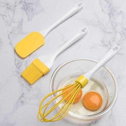 3Pcs/set Baking Tools Silicone Spatula Egg Whisk Home Diy Cream Scraper Silicone Pastry Brush Kitchen Accessories