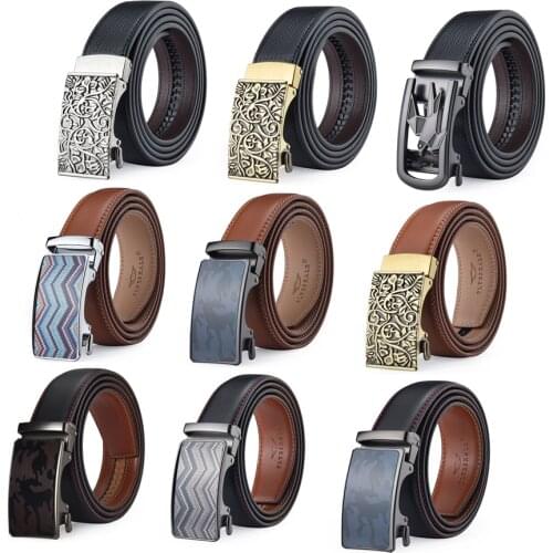 Famous Brand Designer Male Belt New Arrival Brown Black Leather Strap Mens Belts Luxury Automatic Buckle Belts For Men B700