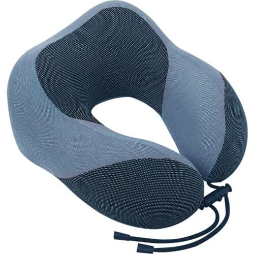 Summer Sports Neck Pillow Ice Silk U-Shaped Pillow Memory Foam Portable Storage Magnetic Cloth Aircraft Pillow Soft