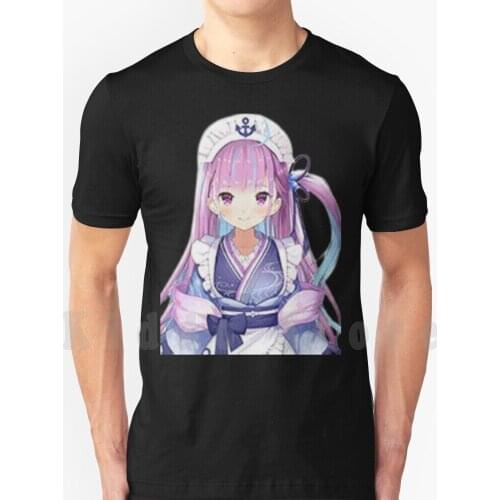 Minato Aqua T Shirt Print For Men Cotton New Cool Tee Hololive Vtuber Anime Hololive Hololive Hololive Inugami Korone Kiryu