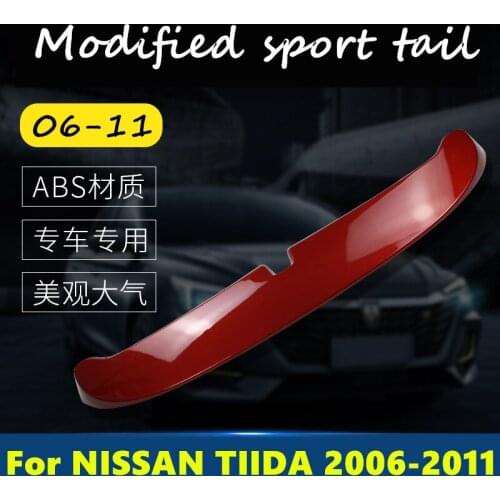 For NISSAN TIIDA 2006-2011 Tail trim strip exterior special tail wing free punching wing Exterior decoration car Accessories