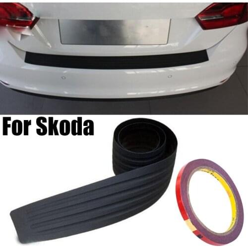 Car Stickers For Skoda Octavia A7 A5 Fabia Superb B6 Yeti Rapid Car Styling Black Rubber Rear Guard Bumper Protector Trim cover