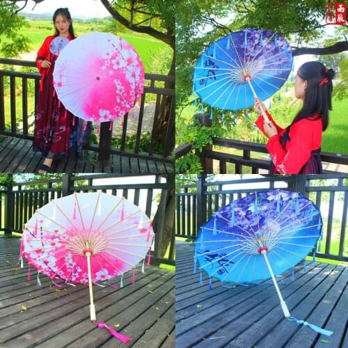 Rain-proof Tassels Dance Umbrella fan Ancient Hanfu Woman Cos Prop Umbrella Photography Oiled Paper Umbrella parasol umbrellas