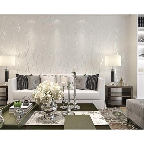 Beibehang Living room non-woven TV modern minimalist bedroom living room tree stripe stripe deerskin papel de parede wallpaper