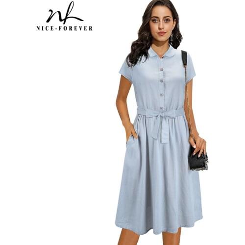 Простые летние платья NICE-FOREVER China At AliExpress