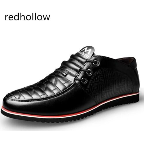 Fashion New 2019 Men Casual Shoes Genuine Leather Breathable Flat Shoes for Men Leather Shoes Basic Slip on Shoes Man