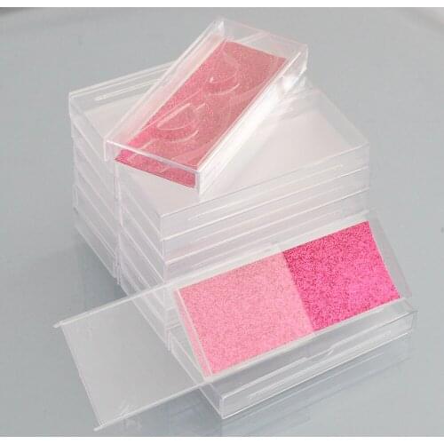 Wholesale clear lash cases custom logo eyelash packaging box lash boxes package sliding Acrylic plastic trays holder bulk vendor