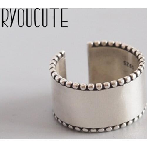 Punk Vintage Silver Color Big Smooth Rings For Women Men Gothic Antique Jewelry Anillos 2020