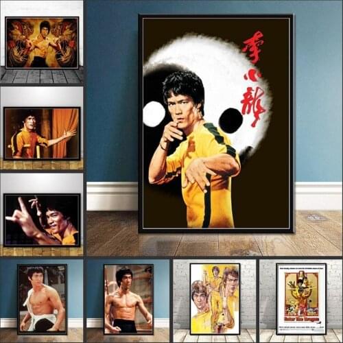Bruce Lee Kung Fu King Actor Posters And Prints Canvas Painting Wall Art Picture Vintage Poster Decorative Home Decor Tableau