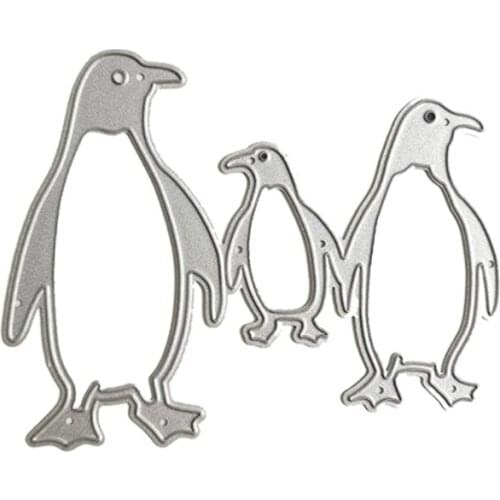Penguin Family Carbon Steel Cutting Dies DIY Scrapbooking Photo Album Embossing Paper Cards Making Stencil Decorative Cards Edge