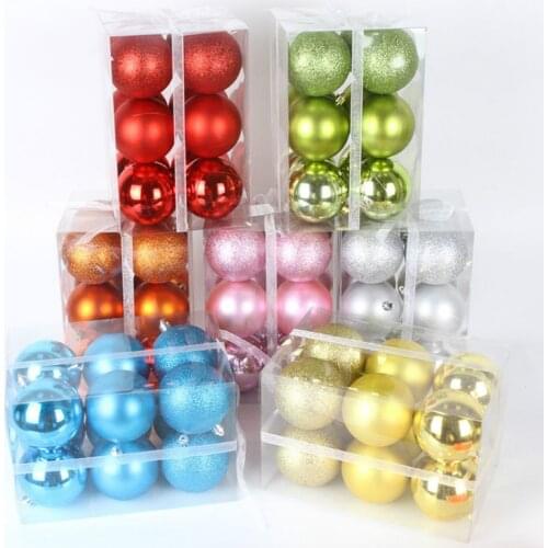 Christmas Decoration Ceiling Ball 8cm Red Pink Frosted Light Plastic Hanging Ball Gift Box 6cm Hanging Ball