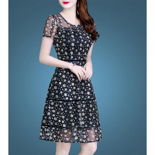S-4xl Summer Floral Female New Variety Of Styles Chiffon Elegant Sexy Mesh Slim Party Cocktail Dresses 9160