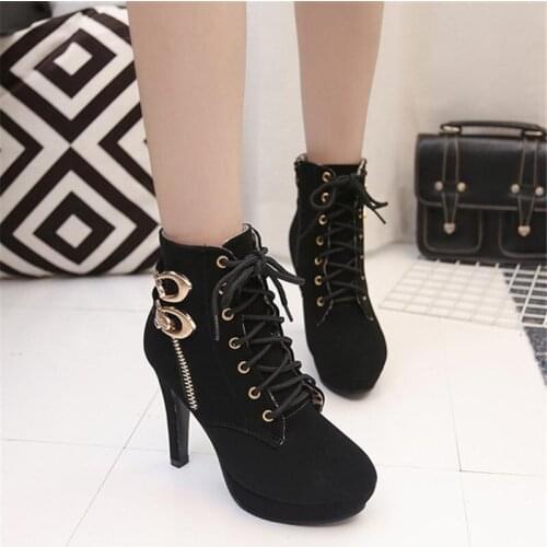 Womens High Heel Winter Boots Fashion Platform Shoes