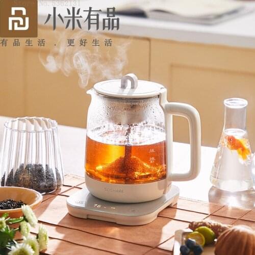 SCISHARE Health Teapot Transparent Borosilicate Glass Teapot Heat-Resistant Clear Tea Pot Smart Insulation Oolong Puer Kettle