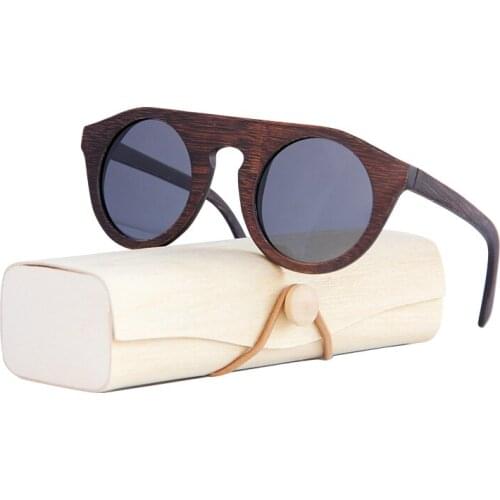 Vintage Polarized womens sunglasses men dyeing Bamboo frame sun glasses Wooden Case Beach Anti-UV eyeglasses for Driving