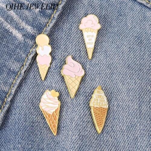 Funny Quote Enamel Pin Ice Cream Brooches Food Badges Hat Bag Backpack Decorations Accessories Women Girl Children Gifts