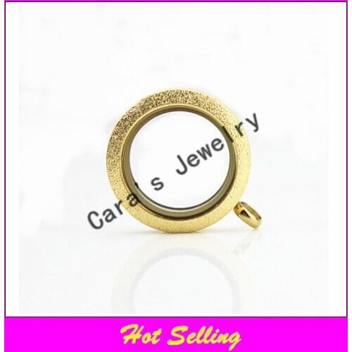 Hot selling stainless steel twist glass lockets gold screw sparkle floating locket pendant 25mm
