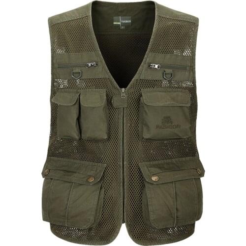 Unloading Tactical Vest Coat Fashion Mens Summer Photographer Waistcoat Mesh Work Sleeveless Jacket Tool Many Pocket Vest Male