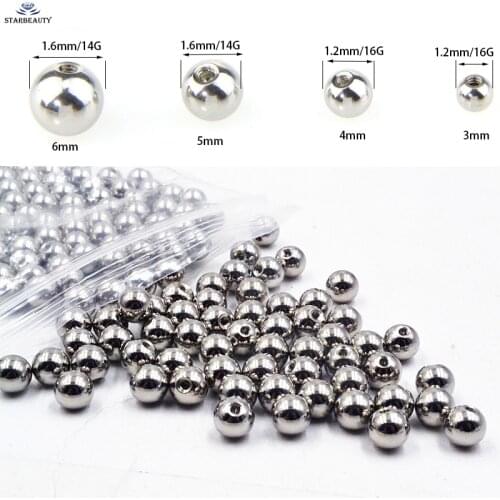 10Pcs/Lot Silver Titanium Plating Stainless Steel Ball Screw On Lip Eyebrow Belly Tongue Ear Piercing Body Jewelry 16G/14G