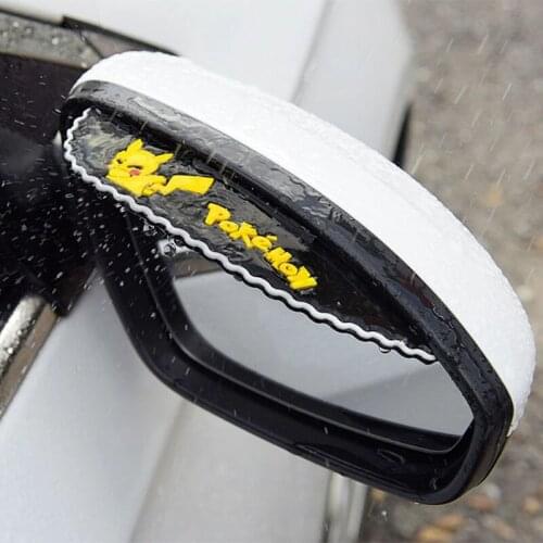 2pcs Car Side Rearview Mirror Rain Eyebrow Sun Visor Exterior Sun Shade Snow Guard Weather Shield Cover Auto Parts Pikachu