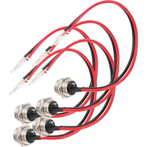 5pcs 3-Pin Inline Charger Connector Round Charging Port Battery Charger Port Connector Socket with Cap for Electric Scooter