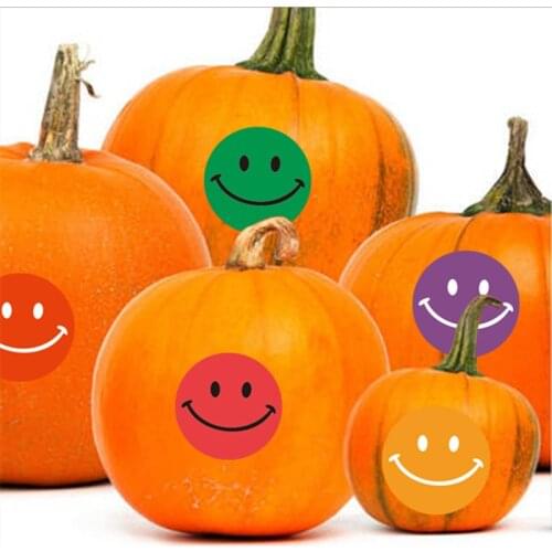 500pcs Cute smiley face sticker thank you stickers eight colors love heart reward tag envelope label wedding Festival Gift kids