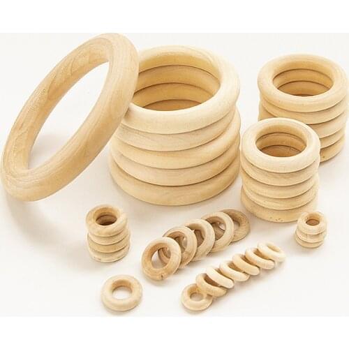 15-100MM Natural Wood Circle DIY Crafts For Jewelry Making Baby Teething Wooden Ring Kids Toy Ornaments Jewel MakingAccessories