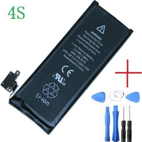 Mobile Phone Battery For iPhone 4S Real Capacity 1430mAh 3.8V battery for iphone 4S With Repair Tools Kit