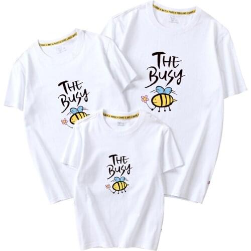 Papa Mama Little Baby Family Matching Clothes T-shirt Mommy and Me Clothes White T-shirt Mother and Daughter Clothes Family Look