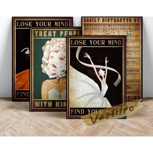 Dance Girl Art Prints Retro Poster Music Score Female Dancer Canvas Painting Dance Studio Wall Stickers Modern Living Room Decor