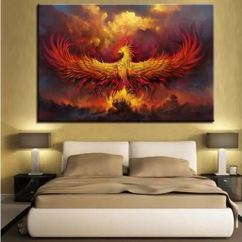 Fire Phoenix 5d Diy diamond painting full square/round drill diamond embroidery abstract animal mosaic painting home decor