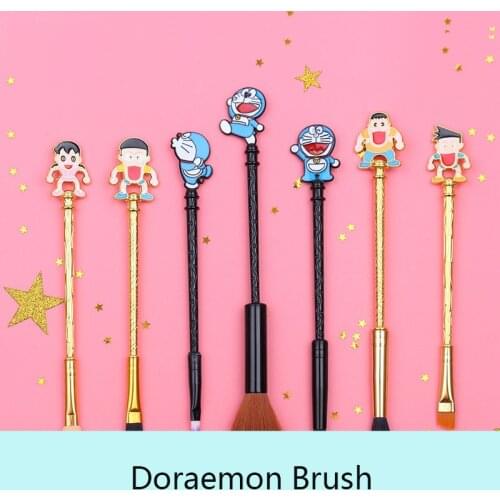 Japan Anime Doraemon Theme Beauty Makeup Brushes Powder Brush Cartoon Eyeshadow Lip Cosmetics Brush Tools kit Woman Gift