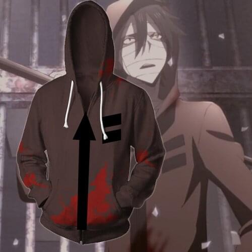 Angels of Death Costume Isaac Foster Zack Sweatshirts Cosplay 3D hooded zipper Jackets autumn Unisex fashion anime Hoodie Coat