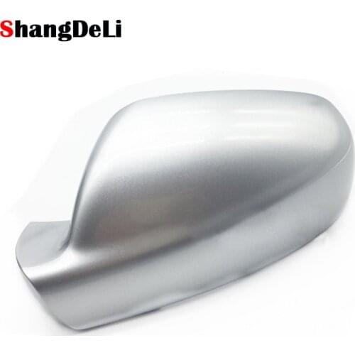 Car Wing Mirror Covers Rear View Mirror Cap Rearview Mirror Cover for Peugeot 307 2004 - 2012, Left Side Silver Color