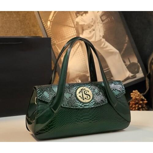 Summer 2021 Leather Women Handbags Serpentine middle-aged mother portable tote bag ladies fashion shoulder Boston pillow bags