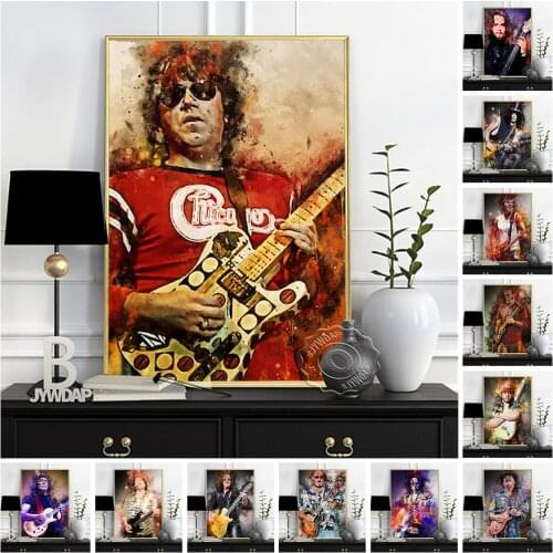 Guitarist All Star Music Poster, Santana Carlos Art Prints, Stephen Arthur Stills Wall Picture, Steve Cropper Bar Pub Club Decor