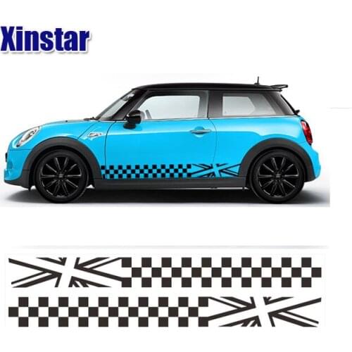 2pcs car sdie body sticker for bmw mini cooper One S R55 R56 R60 F55 F56 F60 Countryman Clubman