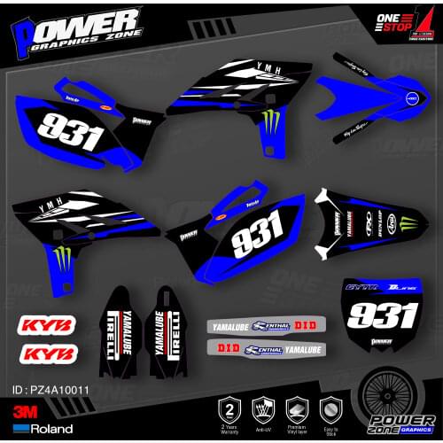 PowerZone Custom Team Graphics Backgrounds Decals 3M Stickers Kit For YAMAHA 2010-2013 YZF250 011